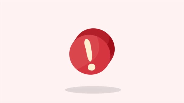 alert symbol in button animation ,4k video animated - Footage, Video