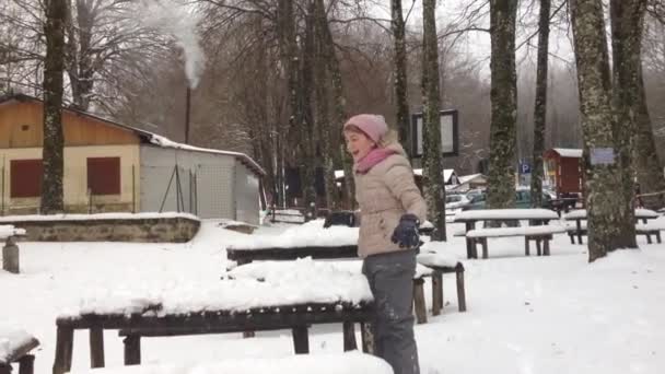 dziewczyny na śniegu - Materiał filmowy, wideo