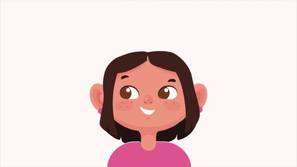 fiatal ázsiai nő etnikai karakter animáció, 4k videó animált - Felvétel, videó