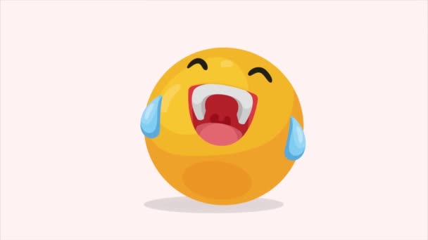feliz emoji rindo animação personagem, vídeo 4k animado - Filmagem, Vídeo