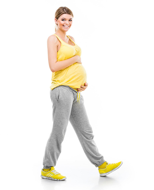 pregnant woman engaged in fitness - Zdjęcie, obraz
