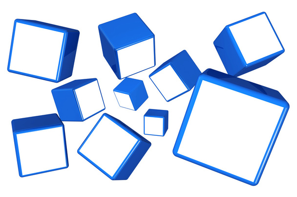 Concept de galerie de cadre photo cube tombant
 - Photo, image