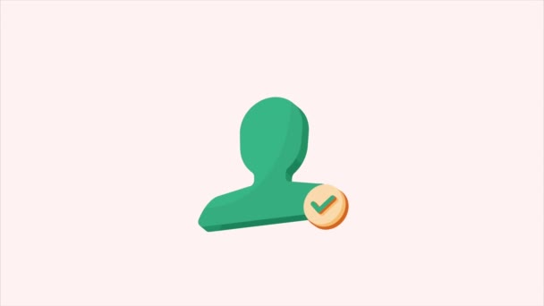 símbolo de verificación y avatar de usuario, 4k video animado - Imágenes, Vídeo
