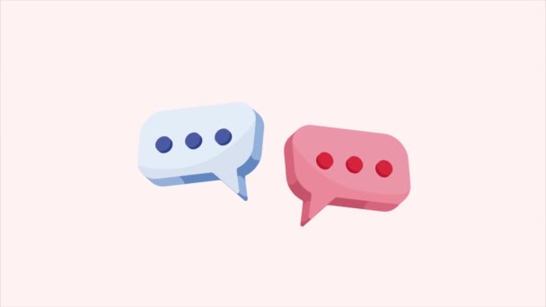 speech bubbles messages communication animation ,4k video animated - Footage, Video