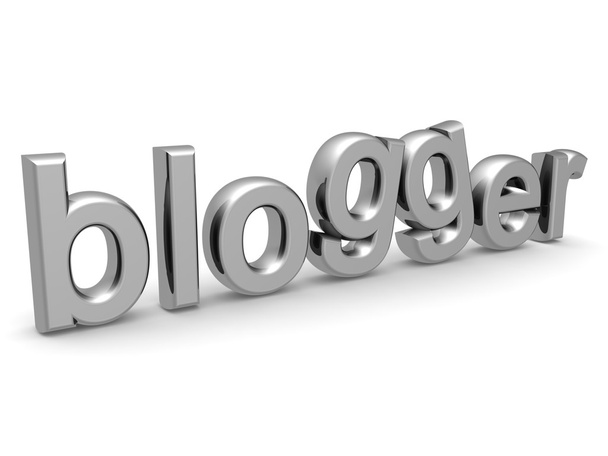 ezüst blogger szó elszigetelt fehér háttér - Fotó, kép