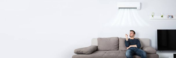 Air Conditioner At Home. Room Condition Banner - Foto, Bild
