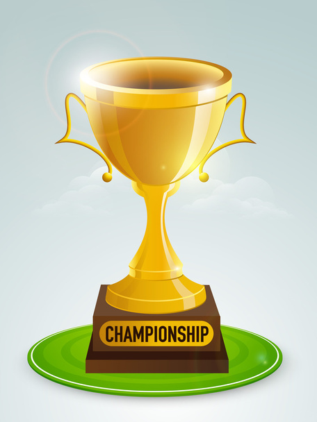 Golden trophy for Cricket Championship. - Vector, Image