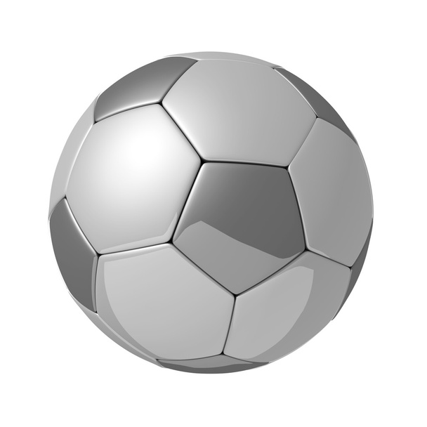 Срібний блискучий футбол з рефлексією
 - Фото, зображення