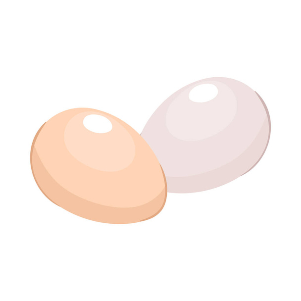 Two isometric raw chicken eggs 3d vector illustration - Vektör, Görsel