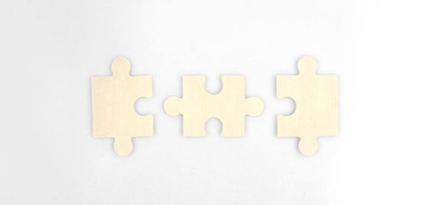 Verbindendes Puzzle Erfolg und Strategiekonzept von Unternehmenslösungen - Foto, Bild