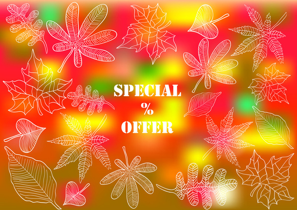 Autumn background with leaves - Vector, Image