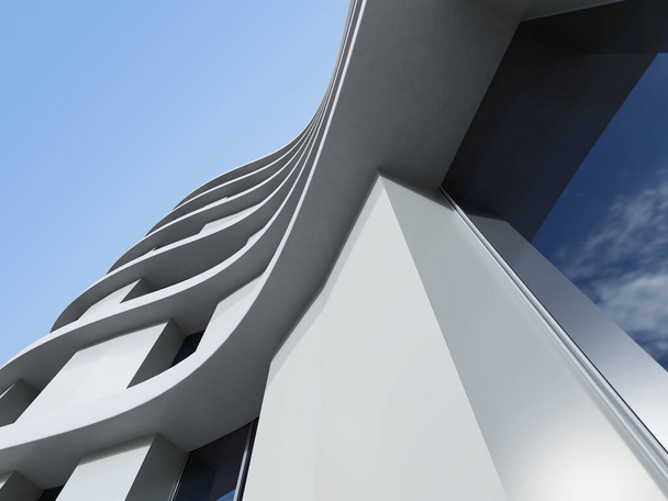3D vykreslování kancelářské budovy moderní architektury. - Fotografie, Obrázek