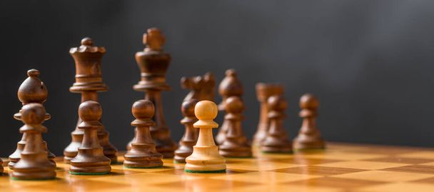 Concept με πιόνια σκακιού - Ένα εναντίον όλων - Φωτογραφία, εικόνα
