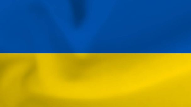 Ukrán nemzeti zászló. Ukrajna zászlaját lengetve. Vektorillusztráció - Vektor, kép