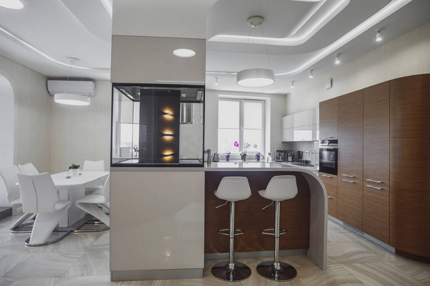 Beautiful modern apartment interior. Real estate concept. Nice real designed interior. - Foto, Bild