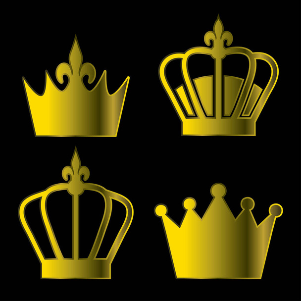 crowns set banner, vector illustration - ベクター画像