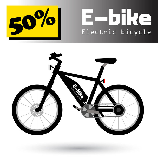 e-bike bicycle banner, vector illustration - Vector, Image