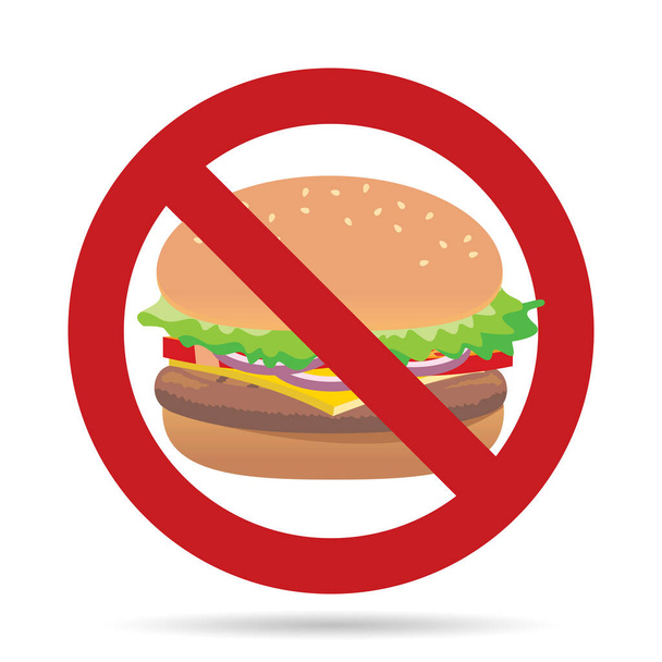 no hamburgers banner, vector illustration - Vektor, Bild