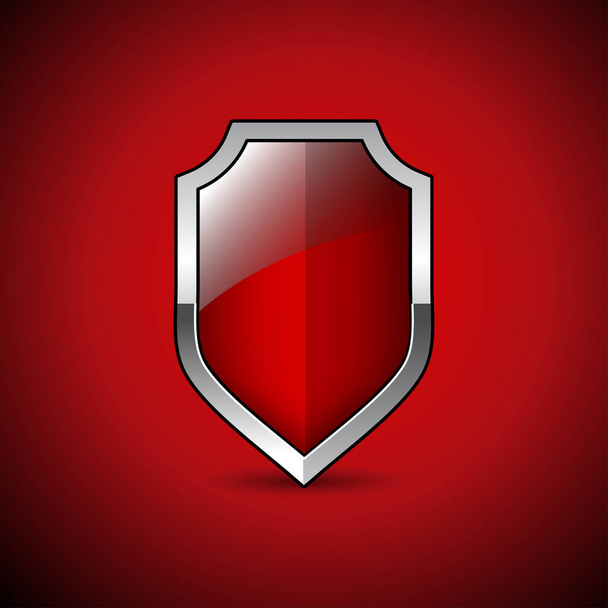 red shield banner, vector illustration - Διάνυσμα, εικόνα