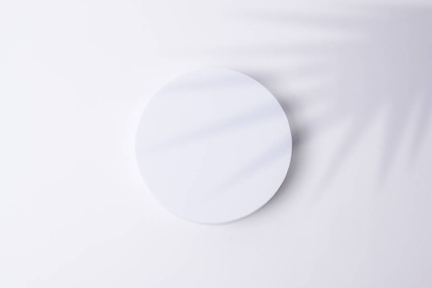 White circle mockup  with empty white background , Product show concept - Fotó, kép