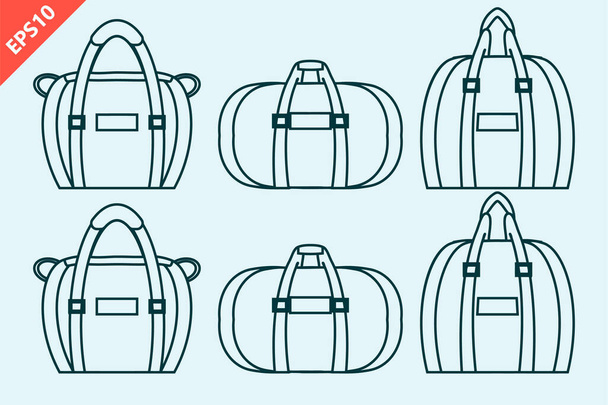 handgetekende sport duffle tas ontwerp vector platte moderne geïsoleerde illustratie - Vector, afbeelding