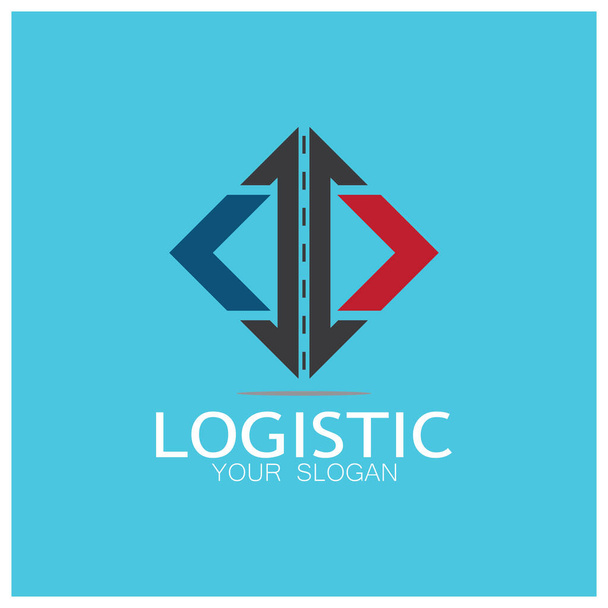 logistiek logo pictogram illustratie vector ontwerp distributie symbool levering van goederen economie financiën - Vector, afbeelding
