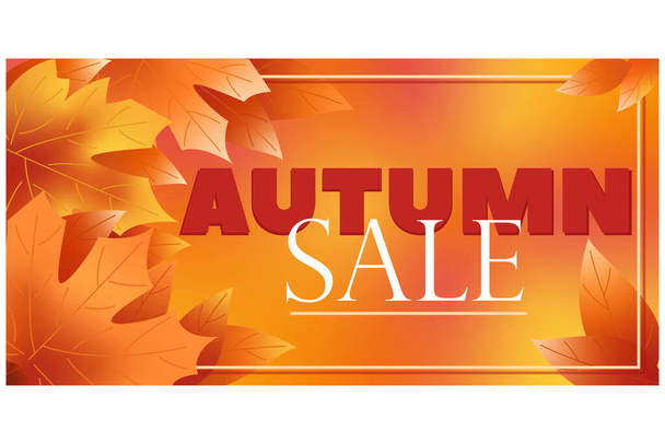 Autumn sale flyer, banner, vector - Vector, Image