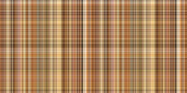 Woodland brown tartan seamless border textile. Tonal autumnal forest plaid with organic texture. banner of orange stripe for rough washi tape - Fotó, kép