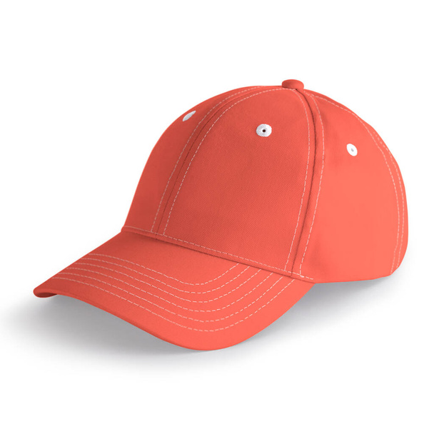 Egyszerű többszörös kattintással elképzelheti terveit ezen az oldalon Nézet Stílusos Sport Hat Mockup Camellia Orange Color. - Fotó, kép