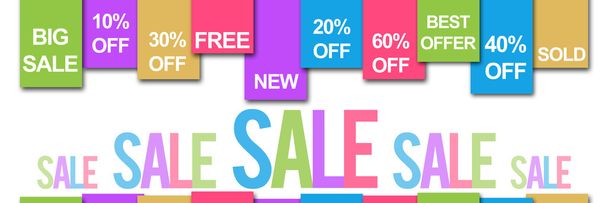 Sale Banner Colorful Text - Photo, Image