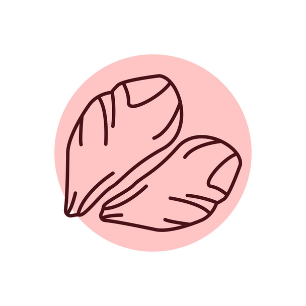 Chicken fillet color line icon. Cutting meat. Pictogram for web page, mobile app, promo. - Вектор, зображення