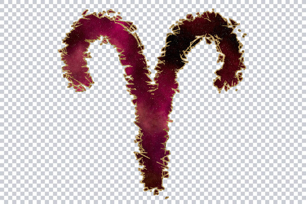 Aries Zodiac Sign, Red Sky, Clipping Path - Foto, afbeelding