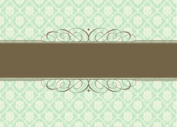 Vector Green Pastel Background and Ornamental Frame - Vector, afbeelding