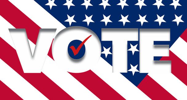 投票2022は、次の選挙でアメリカ人が投票することを奨励するためのバナー、サイン、イラストです。. - 写真・画像
