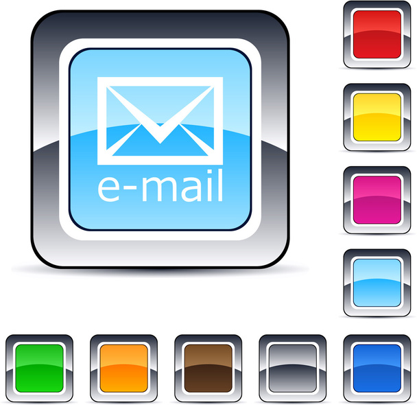 E-mail square button. - Vektor, kép
