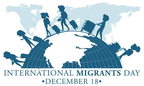 Illustration zum Internationalen Tag der Migranten - Vektor, Bild