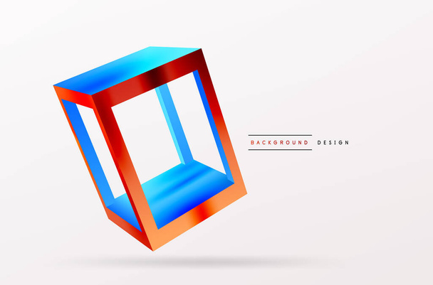 3D cube shapes vector geometric background. Trendy techno business template for wallpaper, banner, background or landing - Vektor, Bild