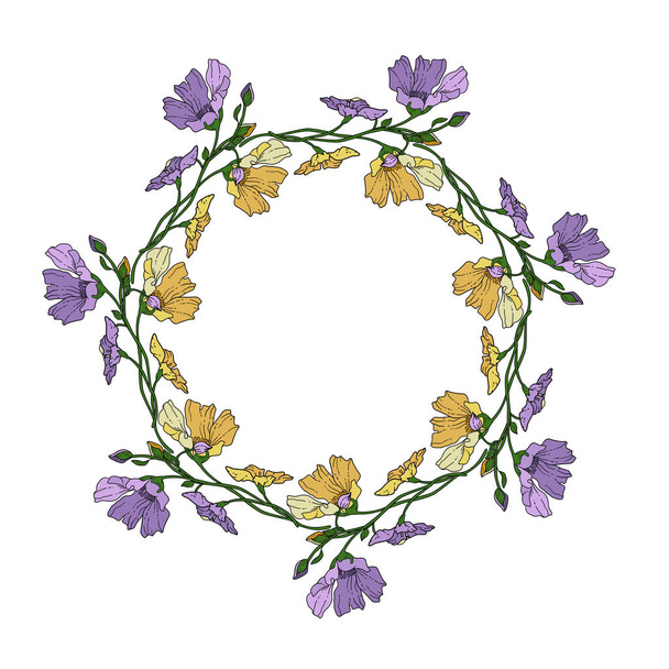 Bloemen bladeren frame art deco Elegante vector voor element ontwerp in Oosterse stijl Floral border Kant illustratie. - Vector, afbeelding