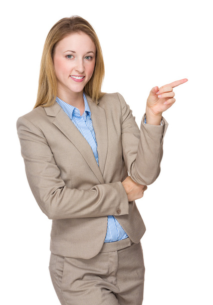 Businesswoman with finger point up - Photo, Image