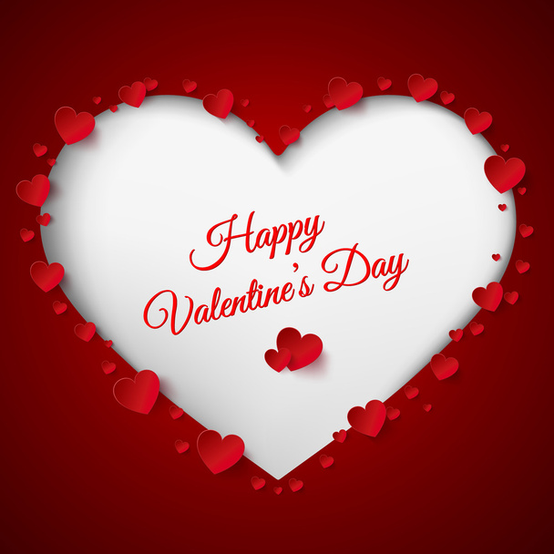 Valentine's Day on red background - Vecteur, image