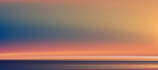 Sunrise in morning cloud sky with orange,yellow,pink,blue,Dramatic twilight landscape with Sunset.Vector panoramic horizon Dust Sky banner background of golden hour Sundawn in evening - Vector, Image