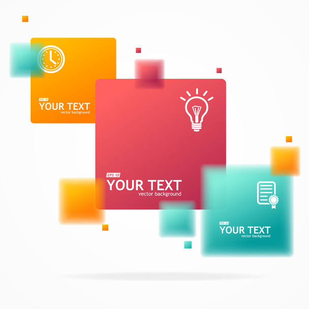 Vector blurred colorful text boxes, infographics - Vektori, kuva