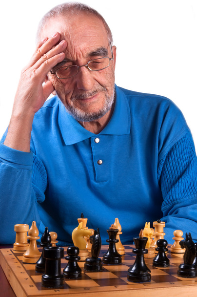 Vecchio giocatore di scacchi
 - Foto, immagini