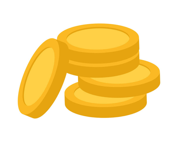 ikona monet pieniężnych na białym tle - Wektor, obraz