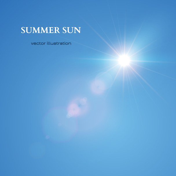 Summer Sun. Sky Background. Vector - Vector, Image