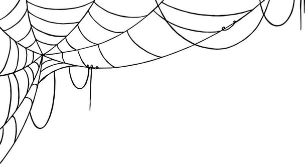Halloween party achtergrond met spinnenwebben geïsoleerde png of transparante textuur, lege ruimte voor tekst, element sjabloon voor poster, brochures, online reclame, vector illustratie  - Vector, afbeelding
