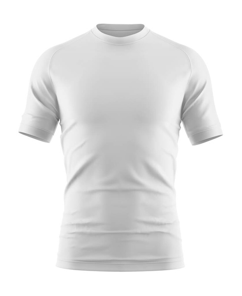 Blank White T-Shirts Mockup 3D Rendering on White Background - Foto, Imagem
