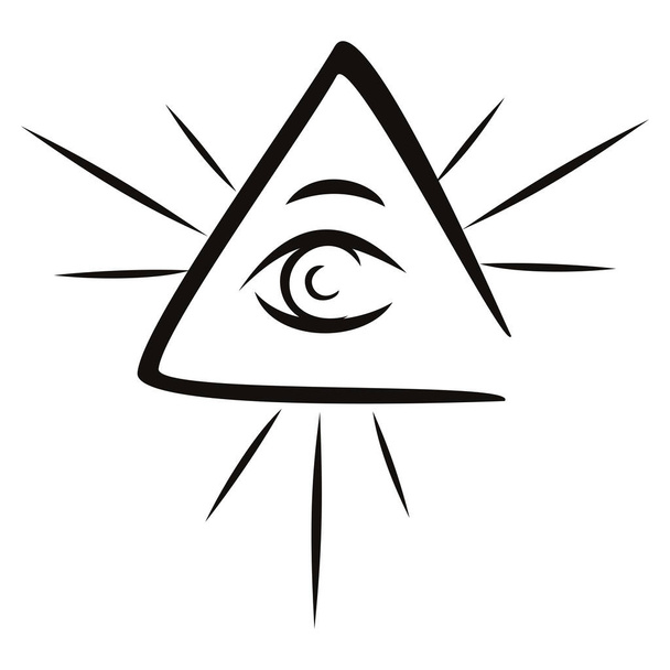 Ojo de la Providencia símbolo creado en la ilustración del boceto - Vector, Imagen