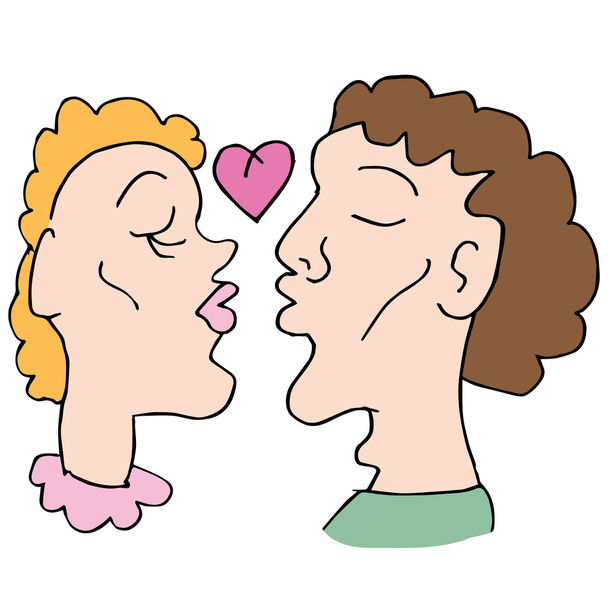 People Kissing - Vector, Image