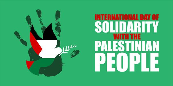 εικονογράφηση φορέα για μια διεθνή ημέρα αλληλεγγύης για τον παλαιστινιακό λαό - Διάνυσμα, εικόνα